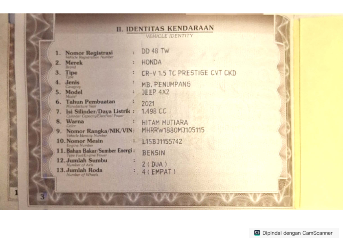 HONDA CR-V 1.5 TC PRESTIGE CVT CKD