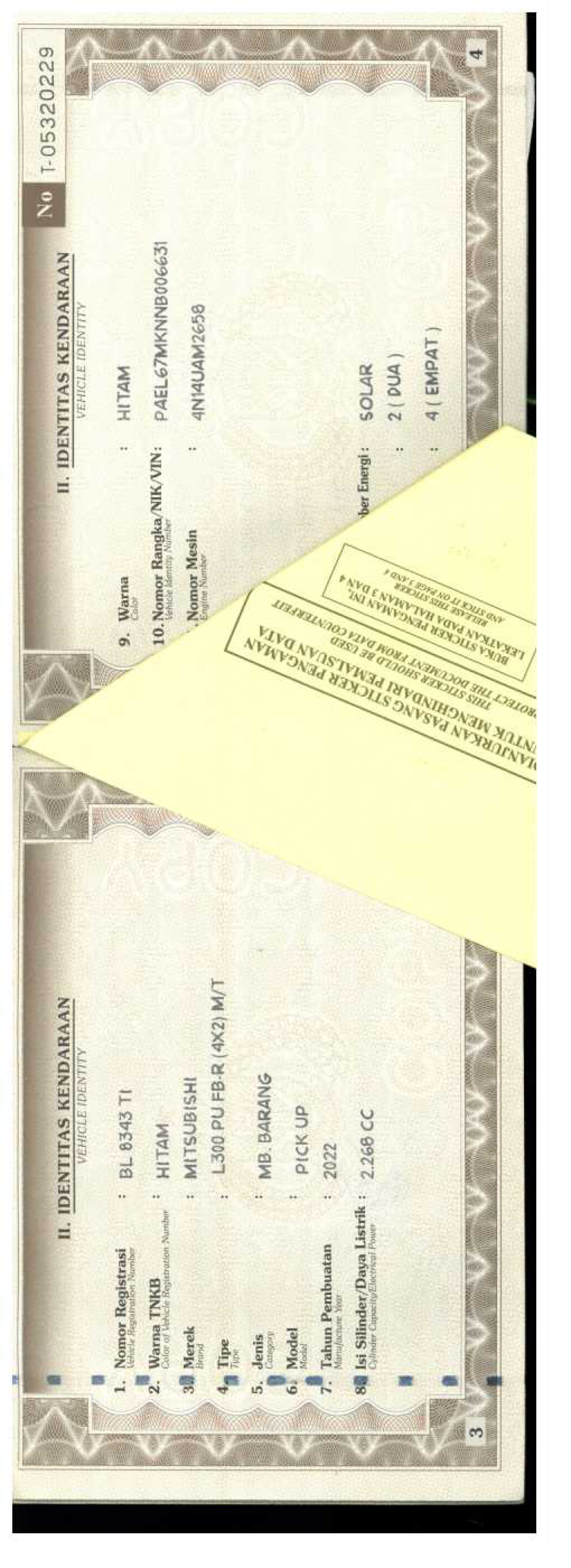 MITSUBISHI COLT L300 PU FB-R