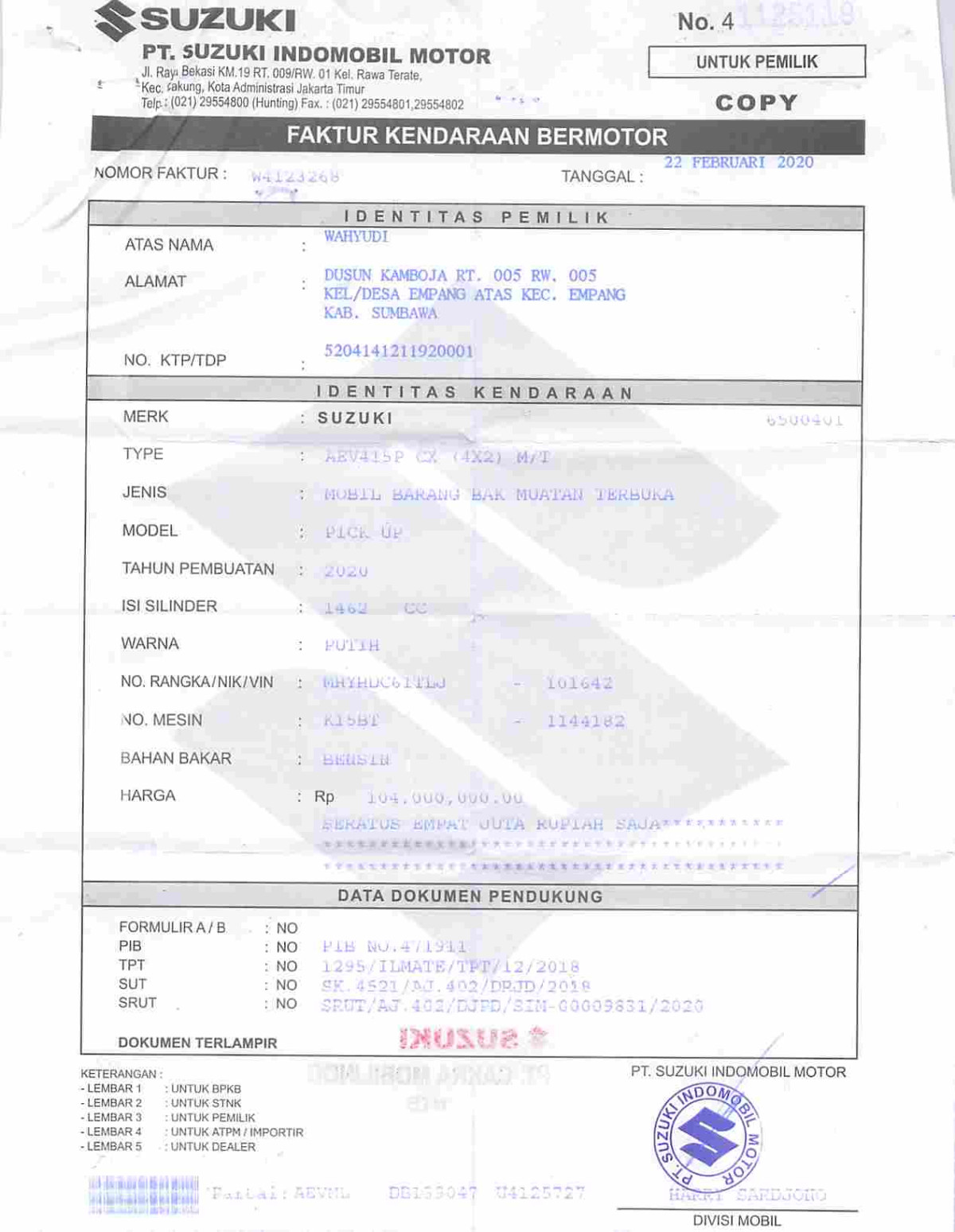 SUZUKI  CARRY  CX PICK UP