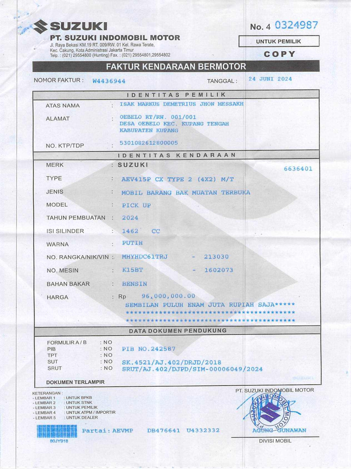 SUZUKI  CARRY  CX PICK UP