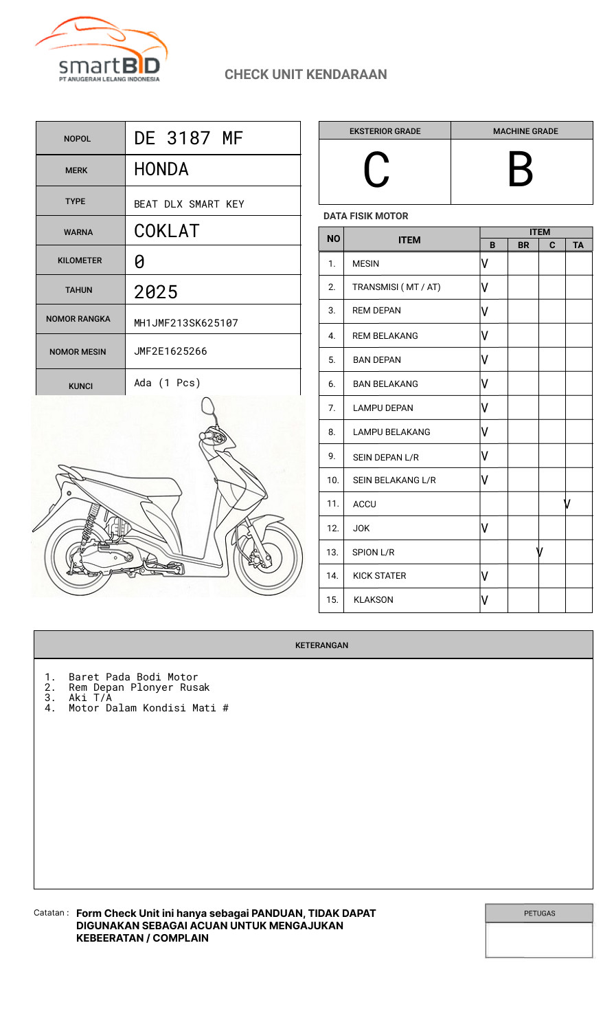 HONDA BEAT DLX SMART KEY