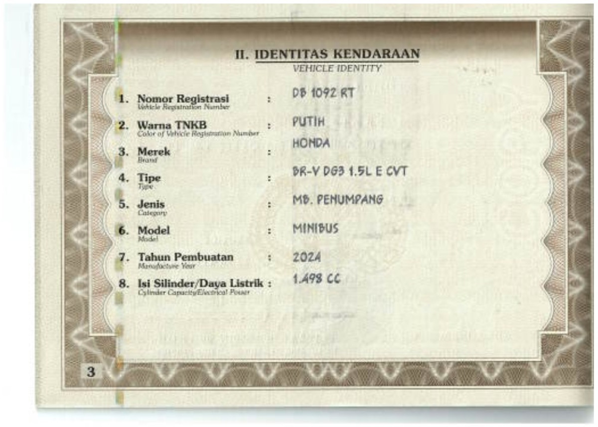 HONDA BR-V DG3 1.5 L E