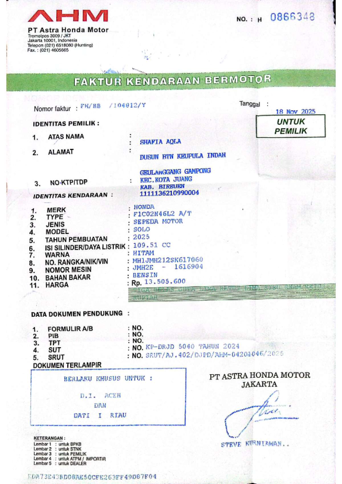 HONDA SCOOPY PRESTIGE