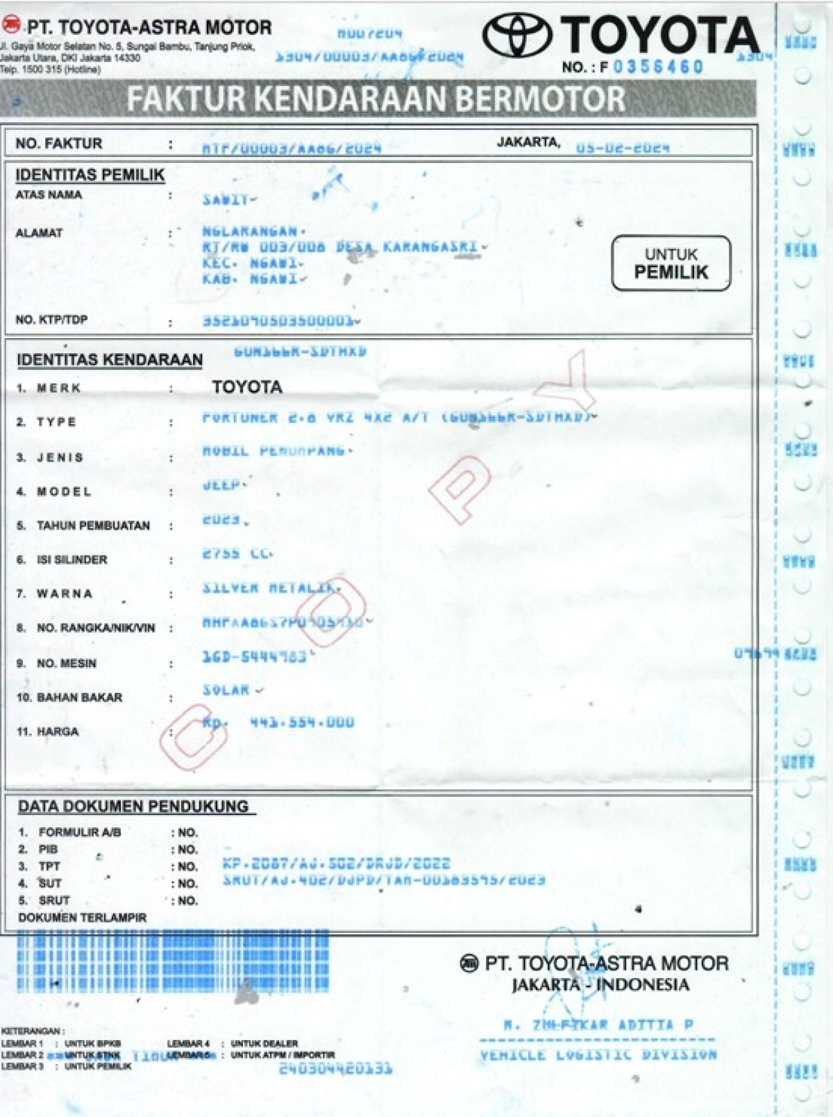 TOYOTA  FORTUNER  2.8 VRZ