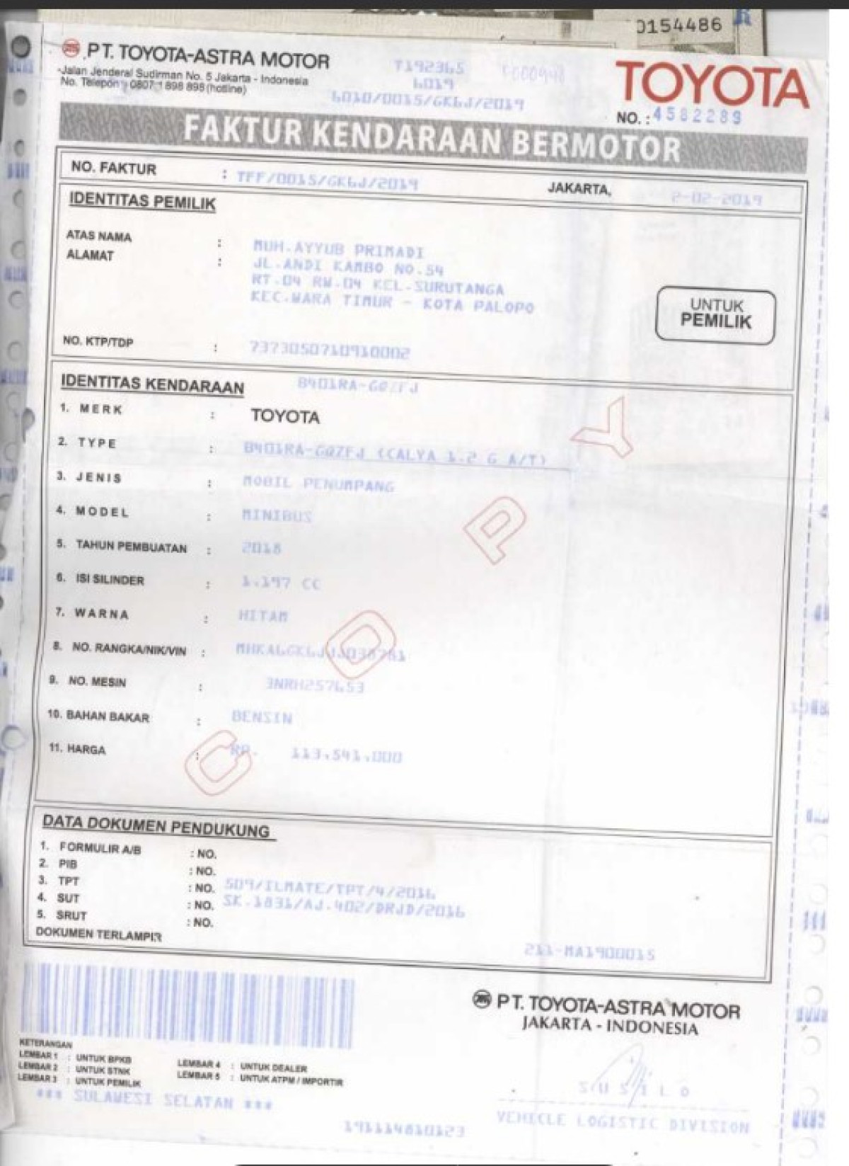 TOYOTA CALYA 1.2 G A/T