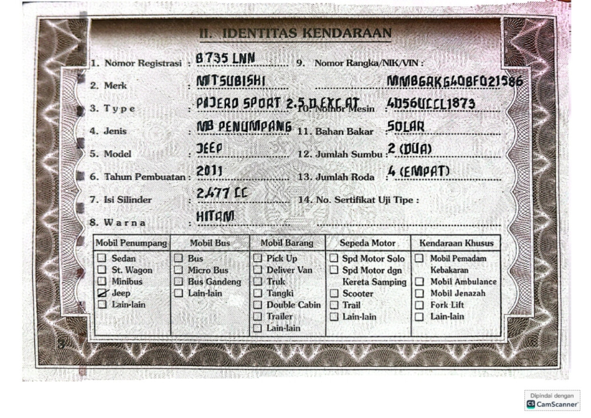 MITSUBISHI PAJERO SPORT 2.5 D EXCEED (4X2)