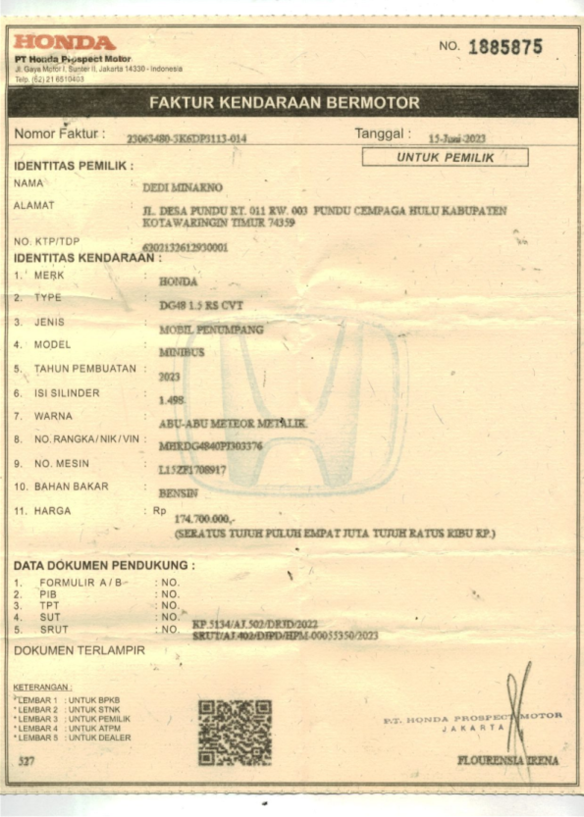 HONDA  WRV DG48 1.5 RS CVT