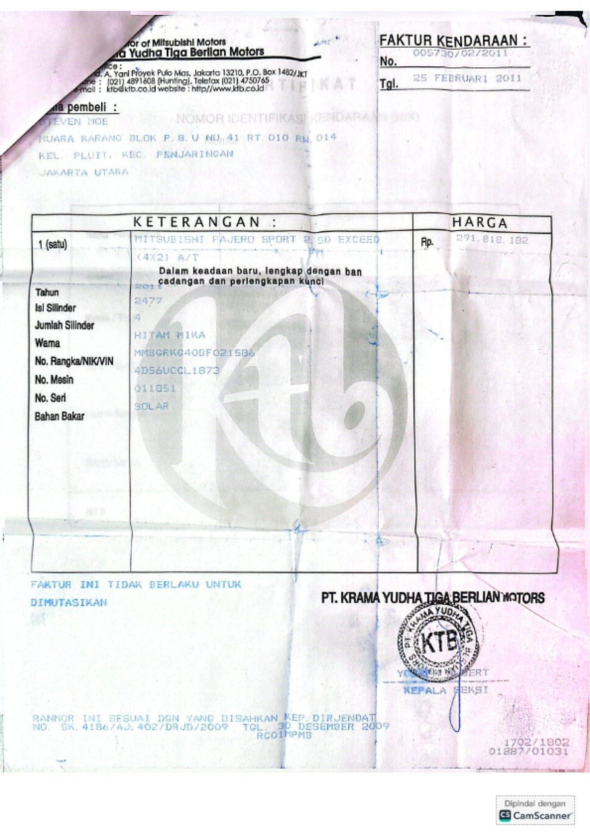 MITSUBISHI PAJERO SPORT 2.5 D EXCEED (4X2)