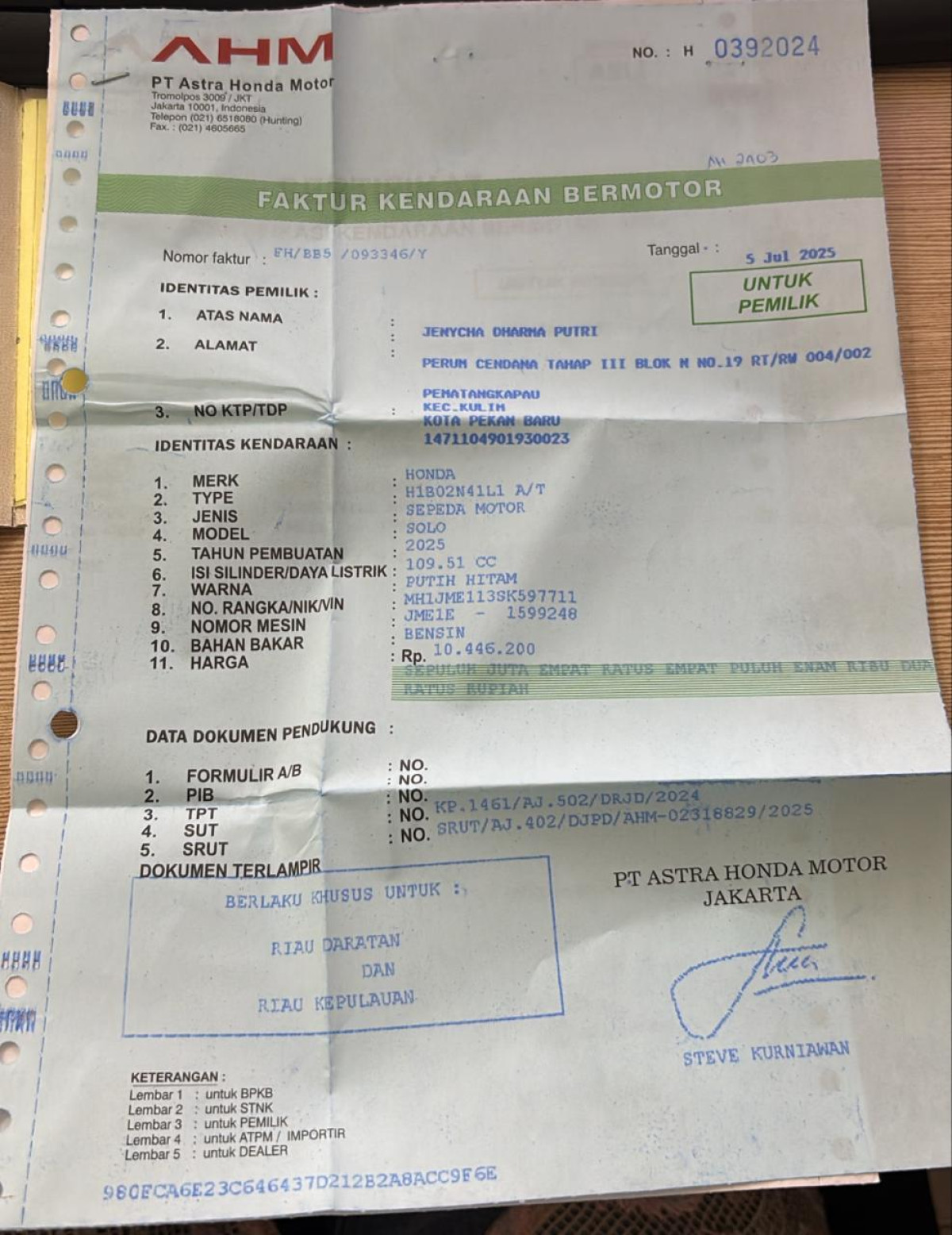 HONDA BEAT CBS FI CW