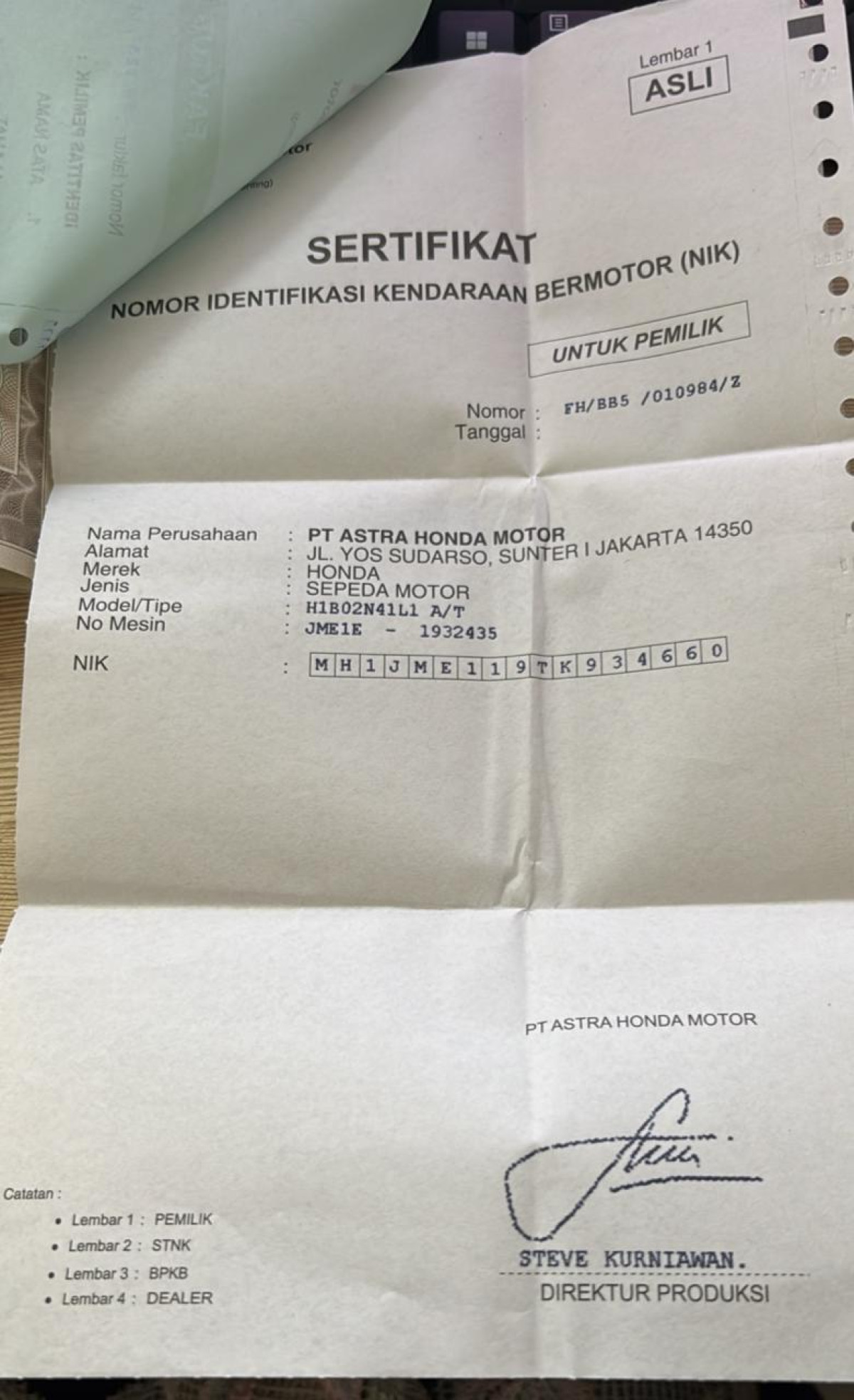 HONDA BEAT CBS FI CW