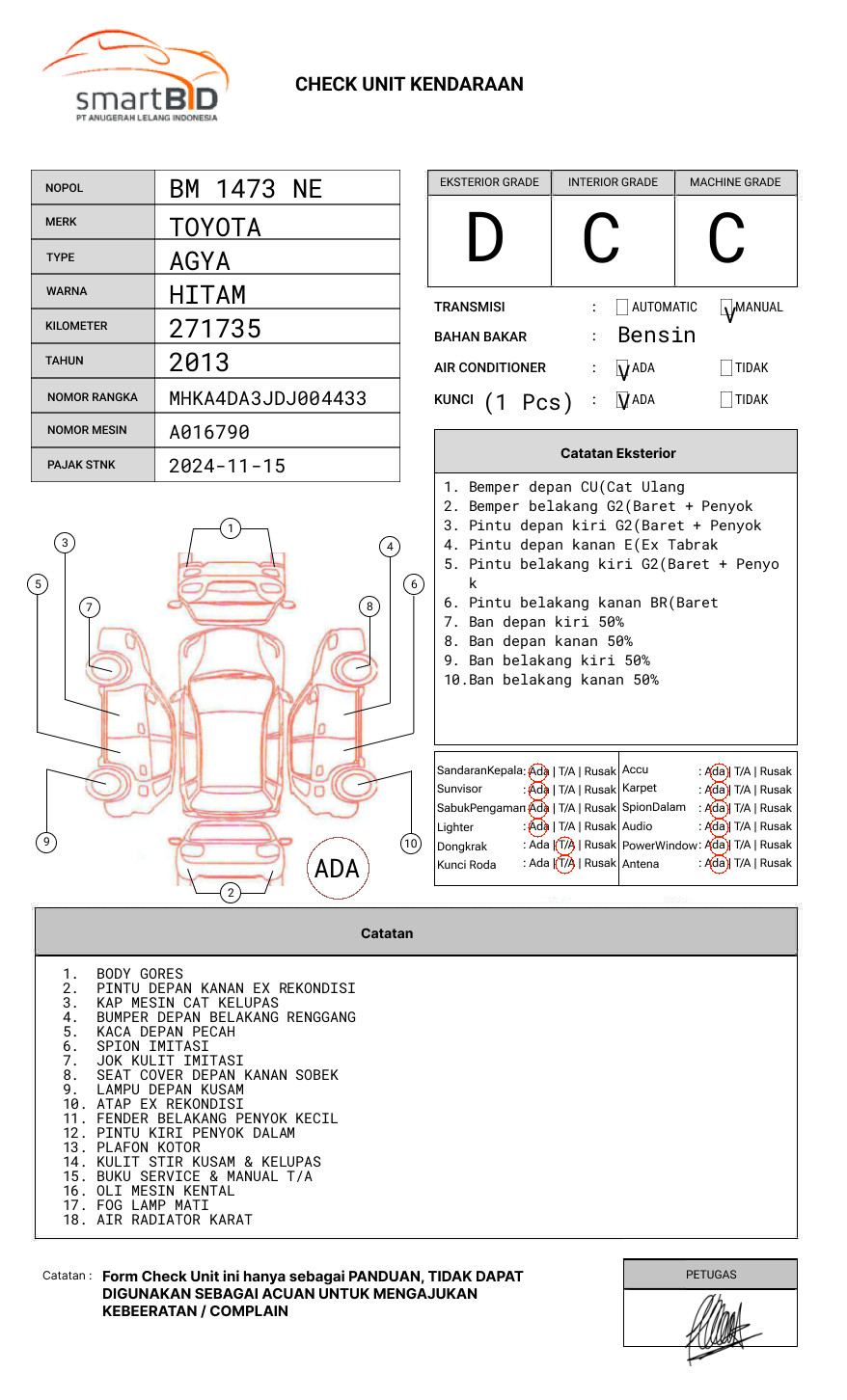 TOYOTA  AGYA  1.0 G