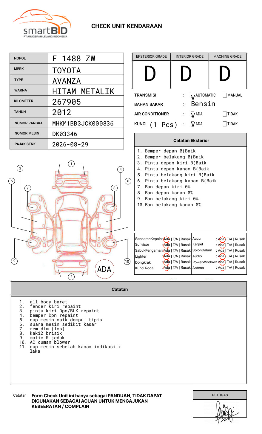 TOYOTA AVANZA 1.3 G