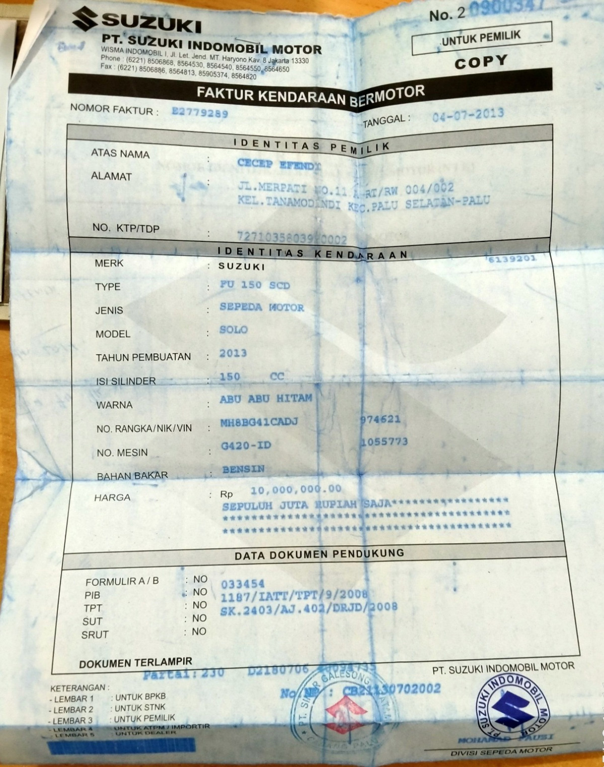 SUZUKI  SATRIA FU 150