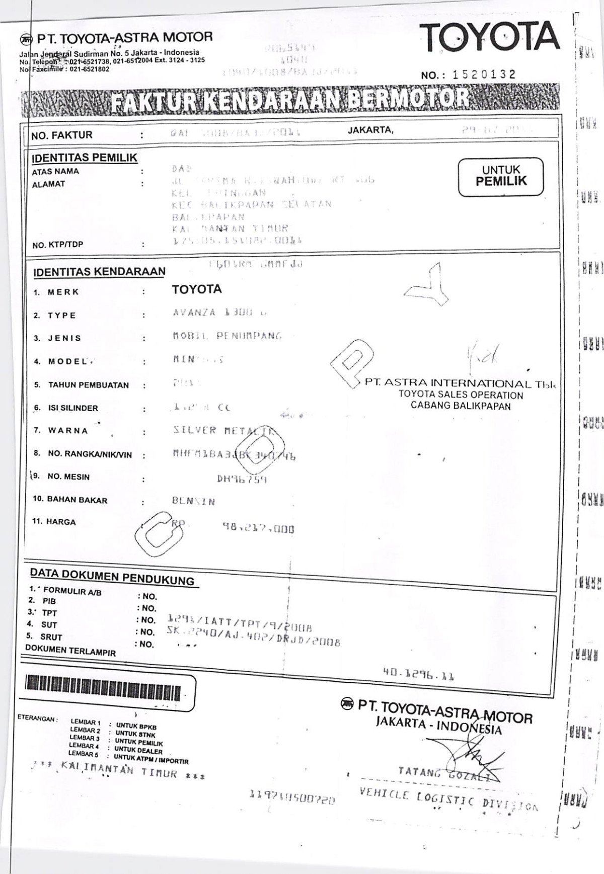 TOYOTA AVANZA 1.3 G