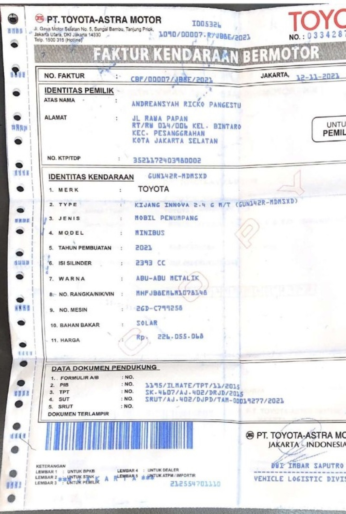TOYOTA  INNOVA  2.4 G