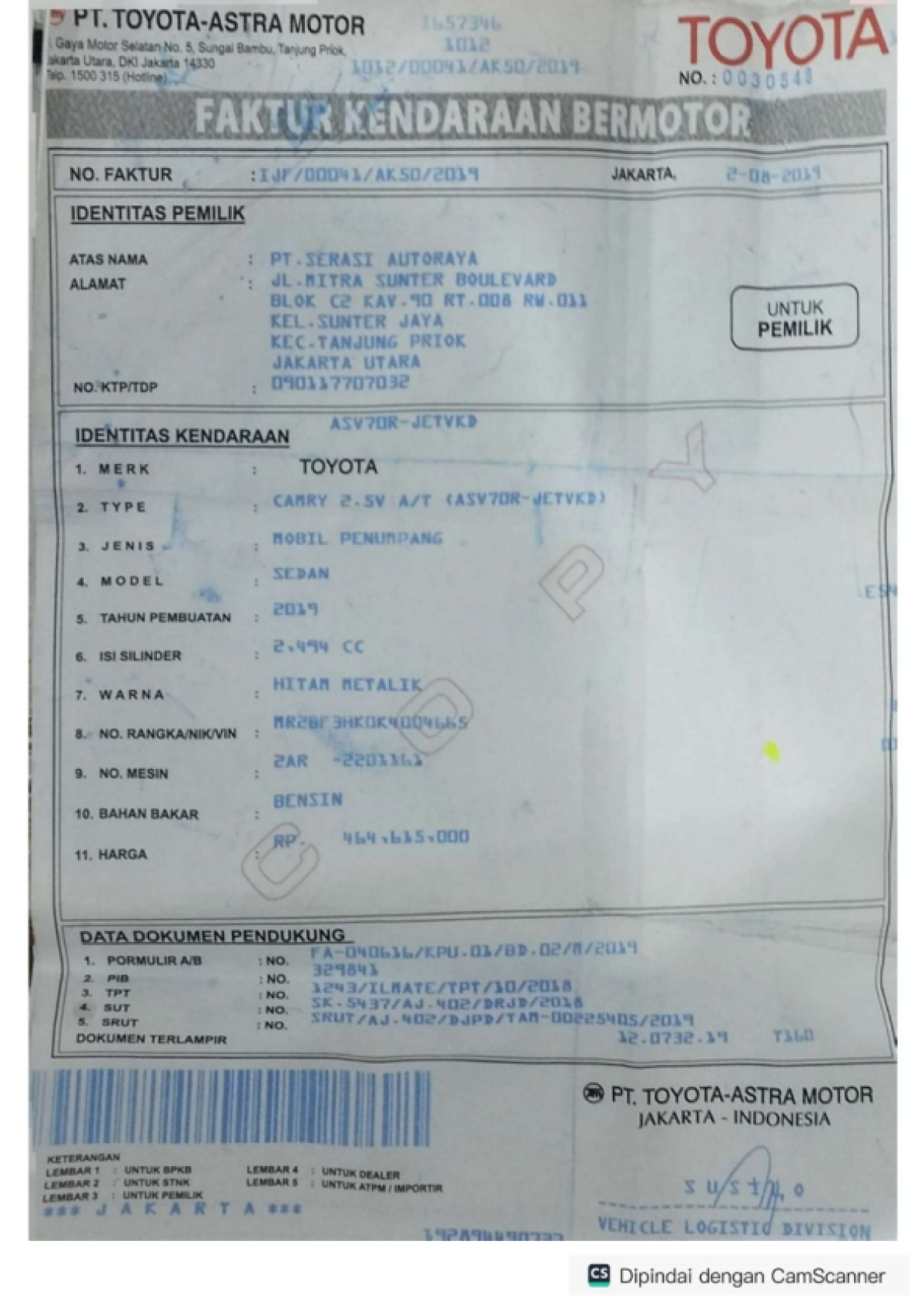 TOYOTA CAMRY V