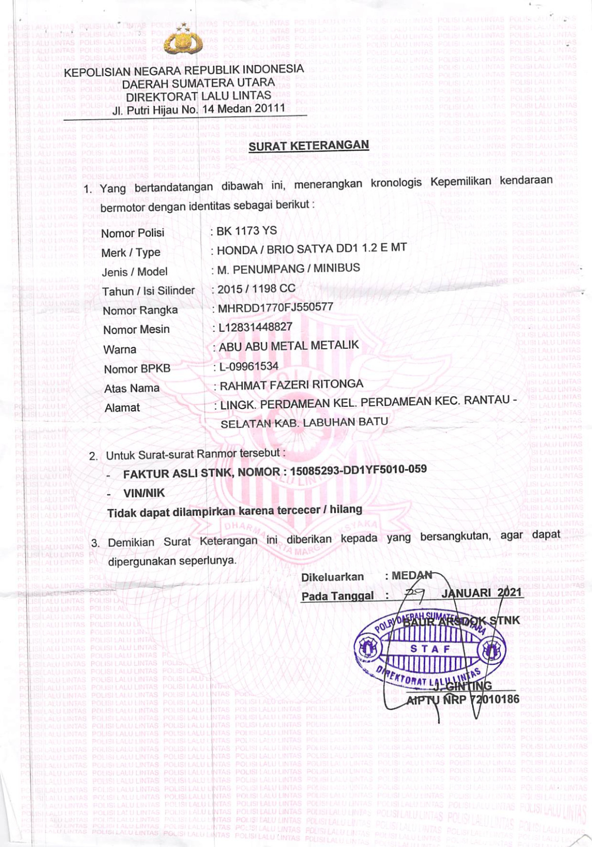 HONDA  BRIO  SATYA DD1 1.2 E