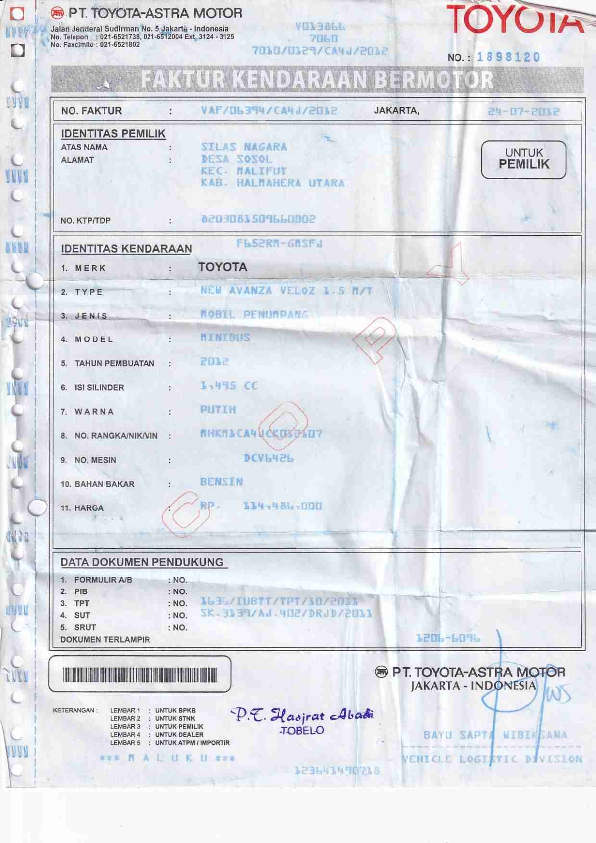 TOYOTA AVANZA VELOZ