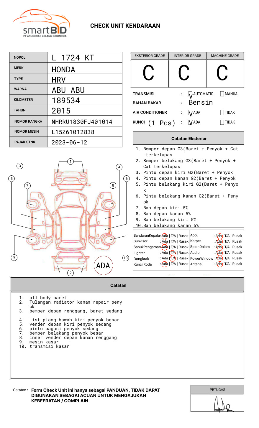 HONDA HRV 1.5 S CVT