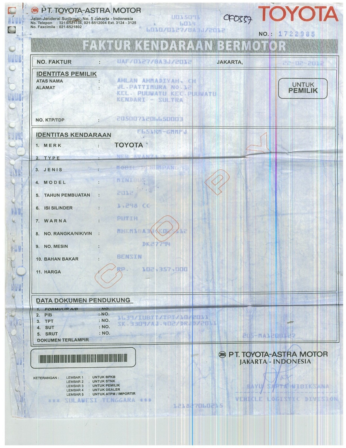TOYOTA AVANZA 1.3 G