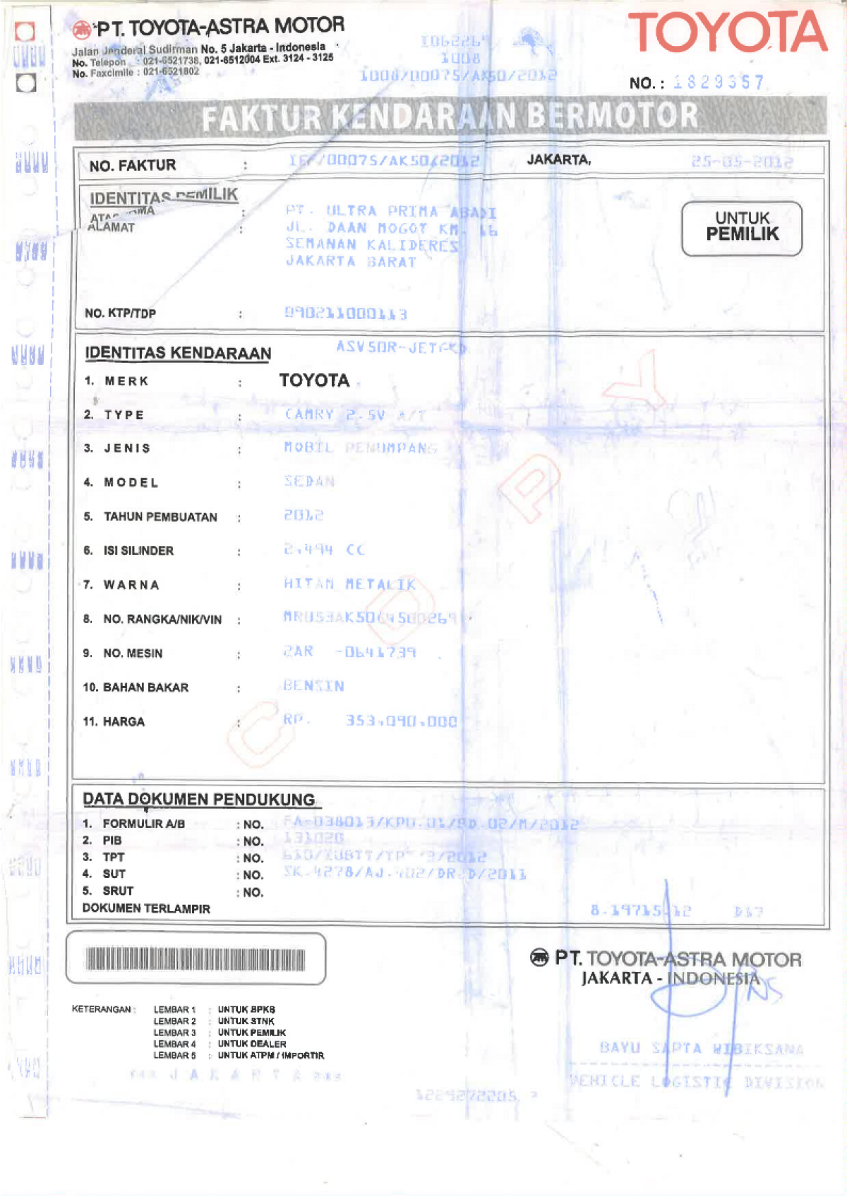 TOYOTA CAMRY V 2.5