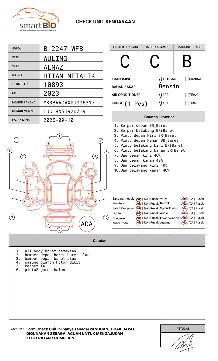 WULING  ALMAZ Almaz 1.5LT LUX + SC CVT (4X2) A/T