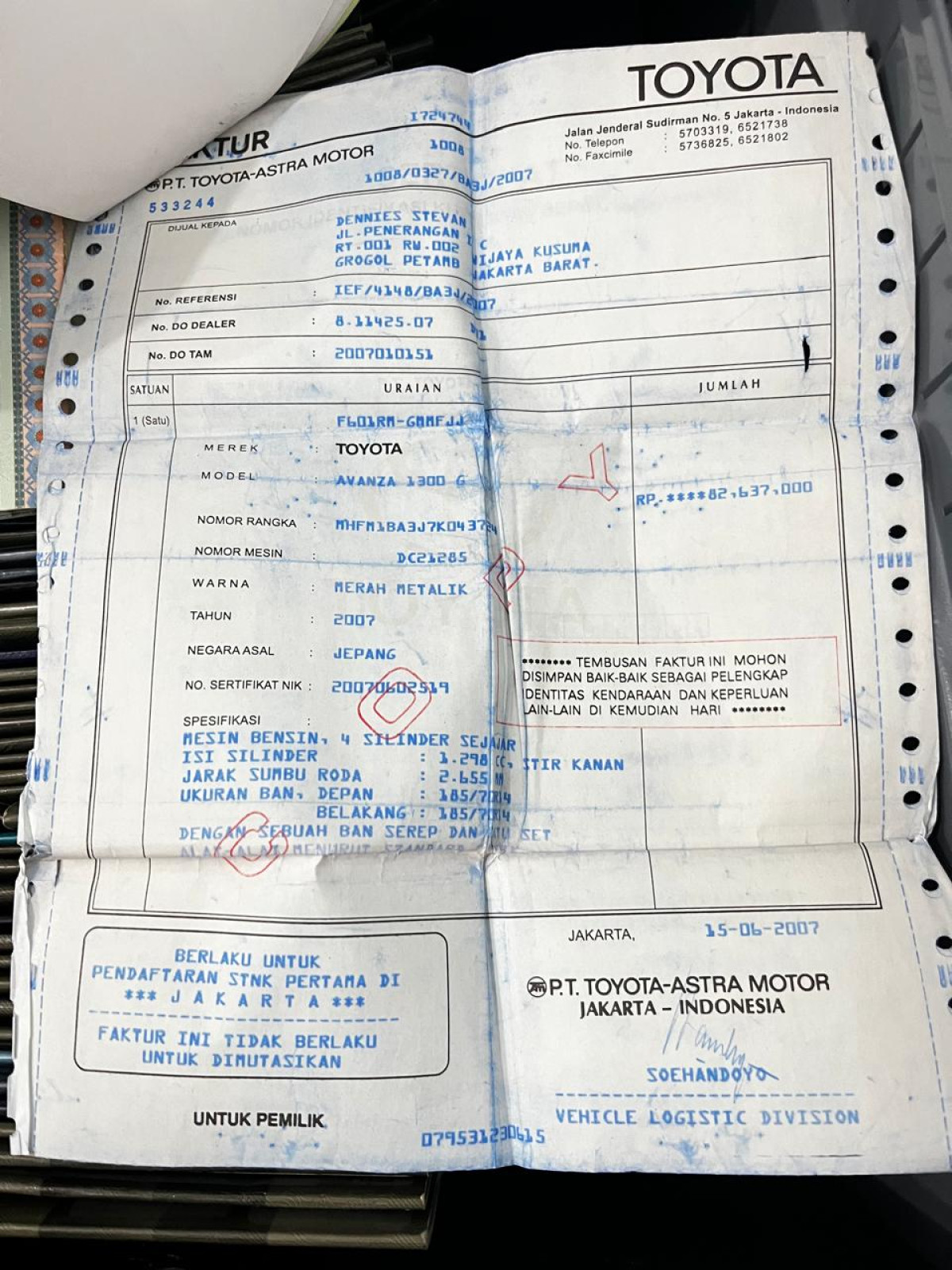 TOYOTA AVANZA 1.3 G