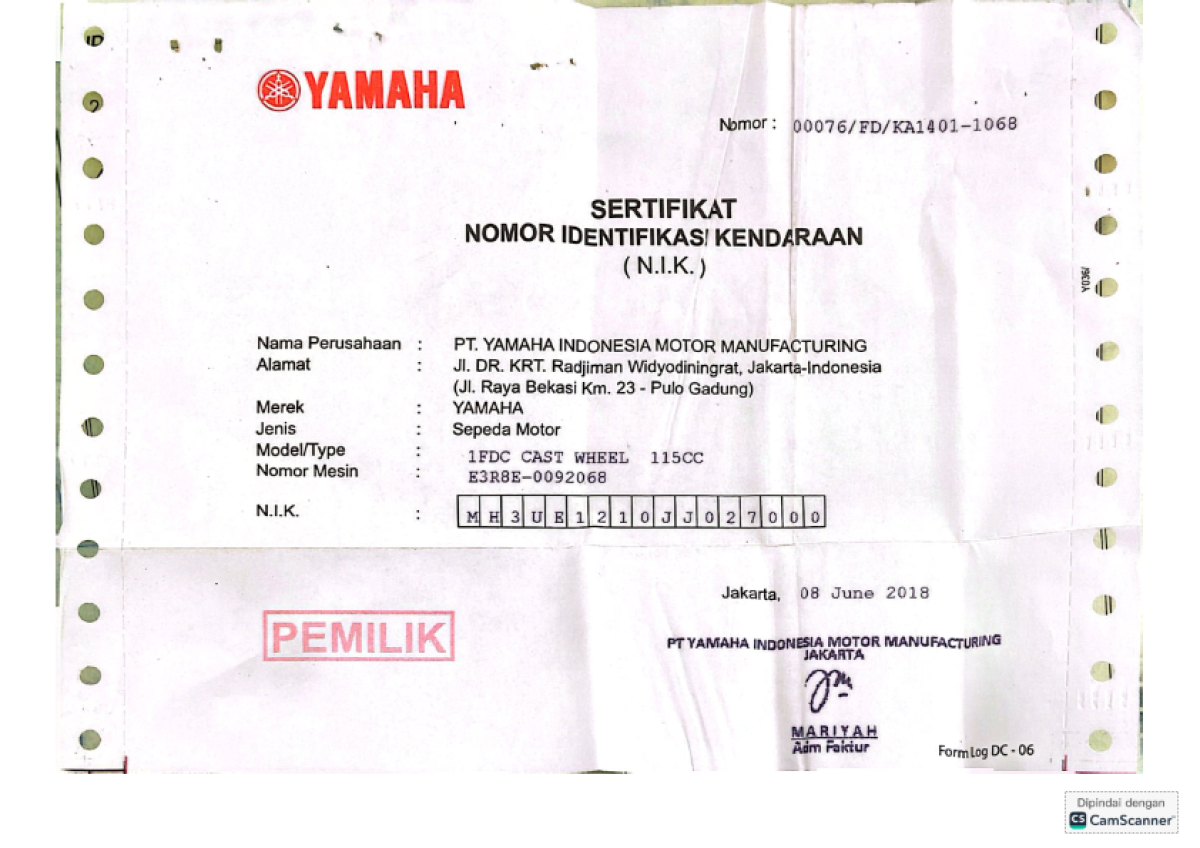 YAMAHA VEGA