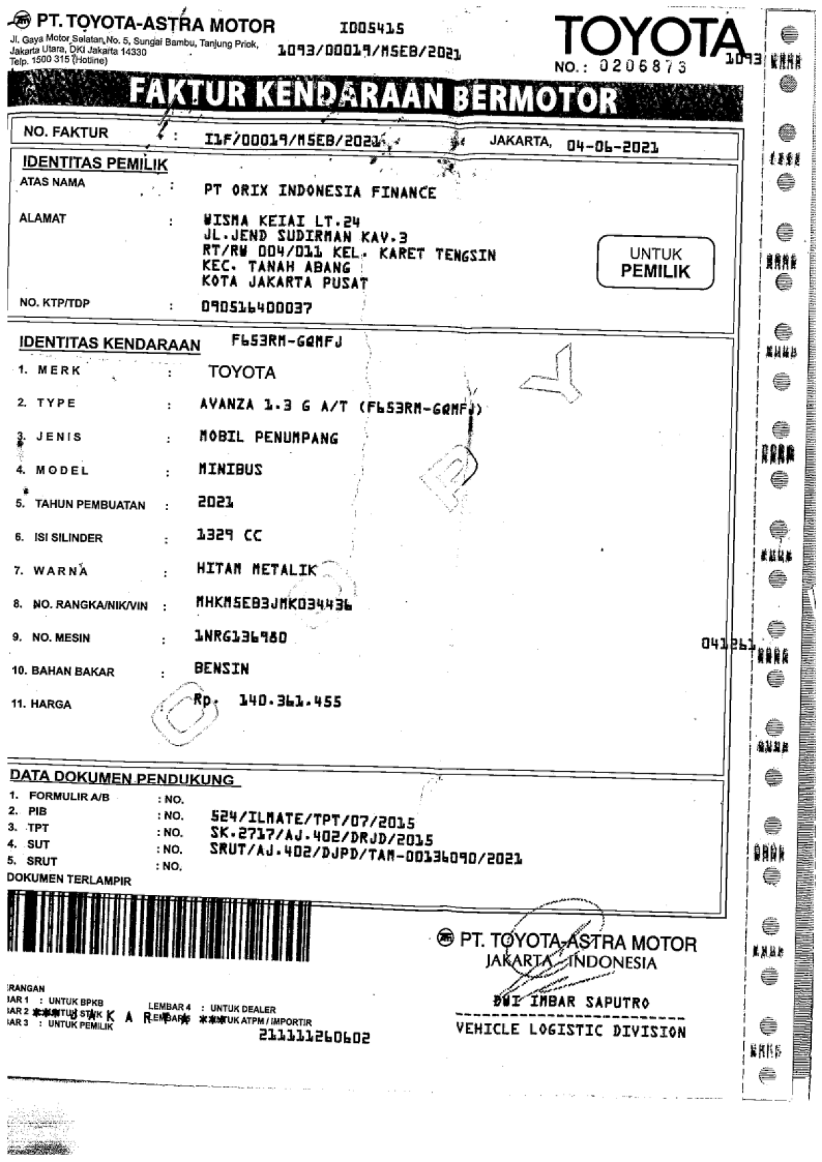 TOYOTA AVANZA 1.3 G