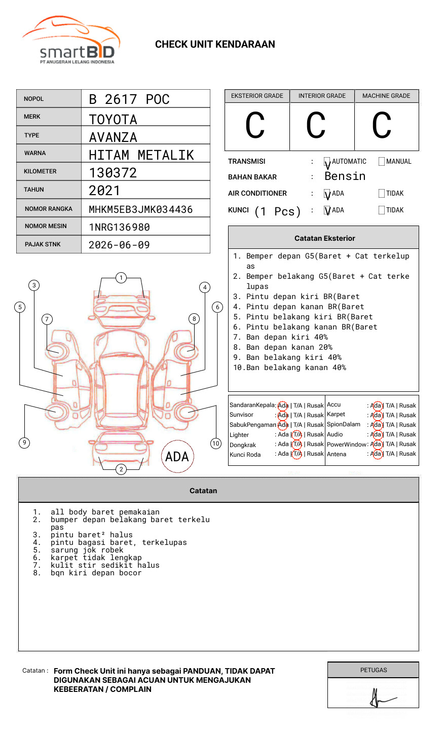 TOYOTA AVANZA 1.3 G