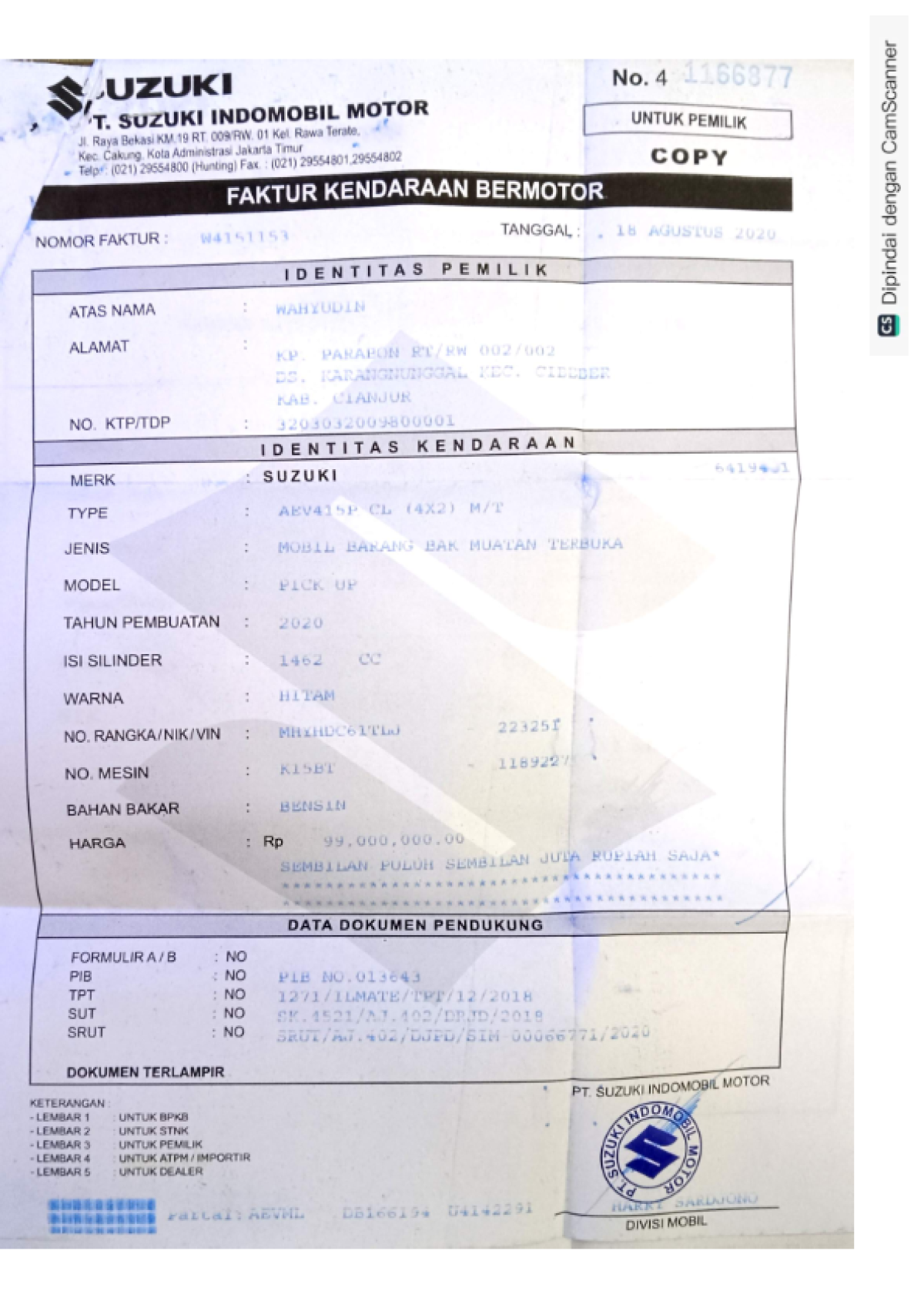 SUZUKI CARRY CL PICK UP