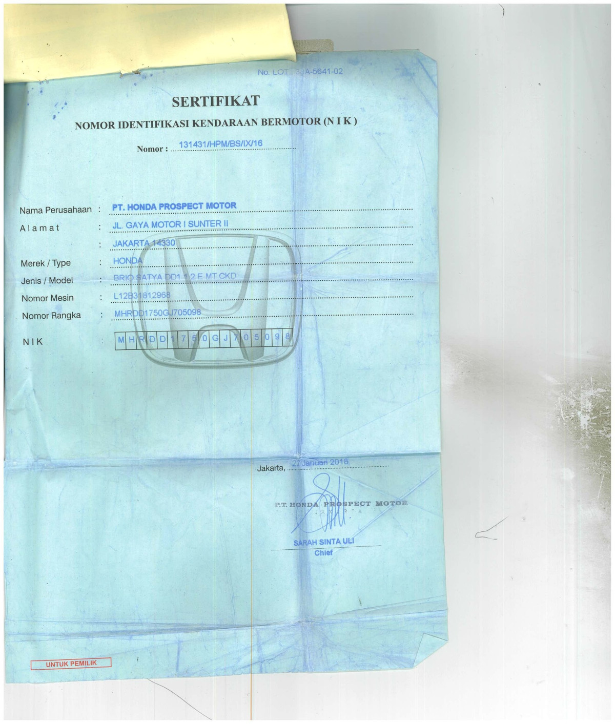 HONDA  BRIO  SATYA DD1 1.2 E