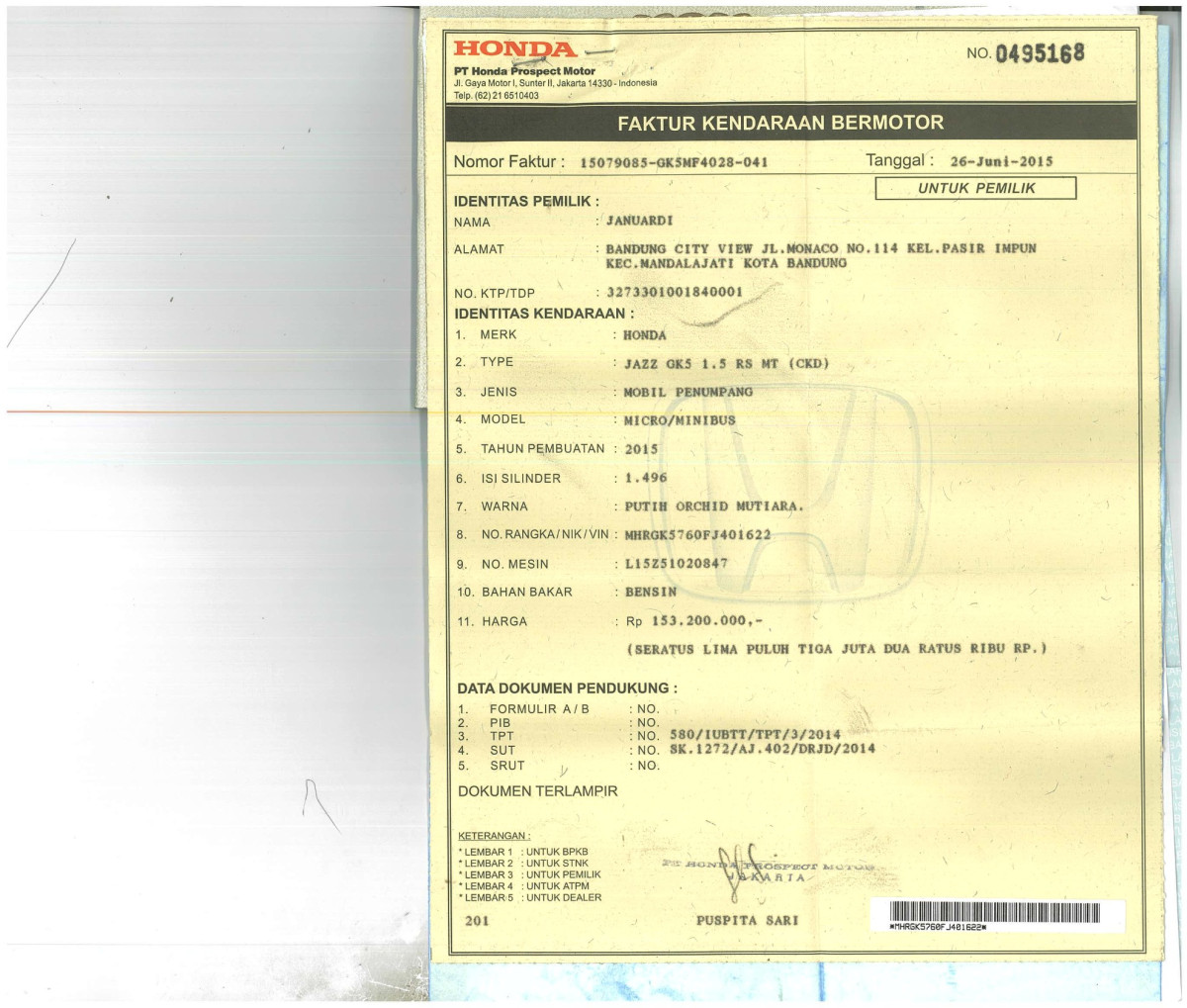 HONDA JAZZ GK5 1.5 RS