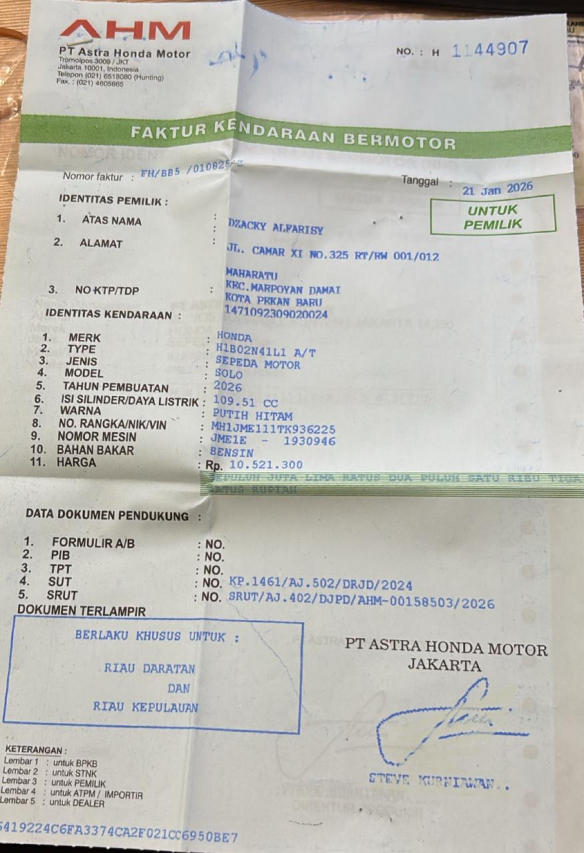 HONDA BEAT CBS FI CW
