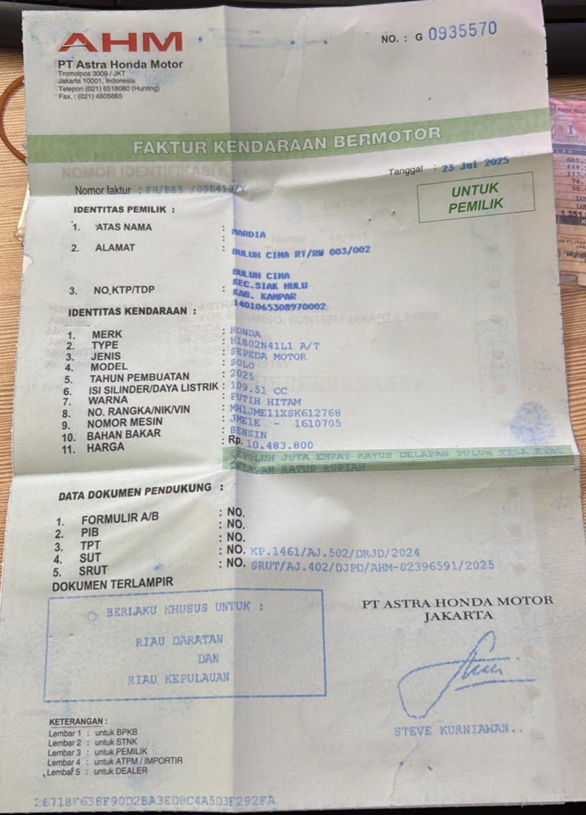 HONDA BEAT CBS FI CW