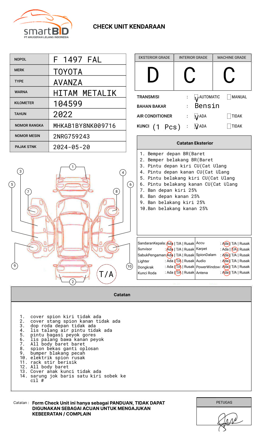 TOYOTA AVANZA 1.5 G