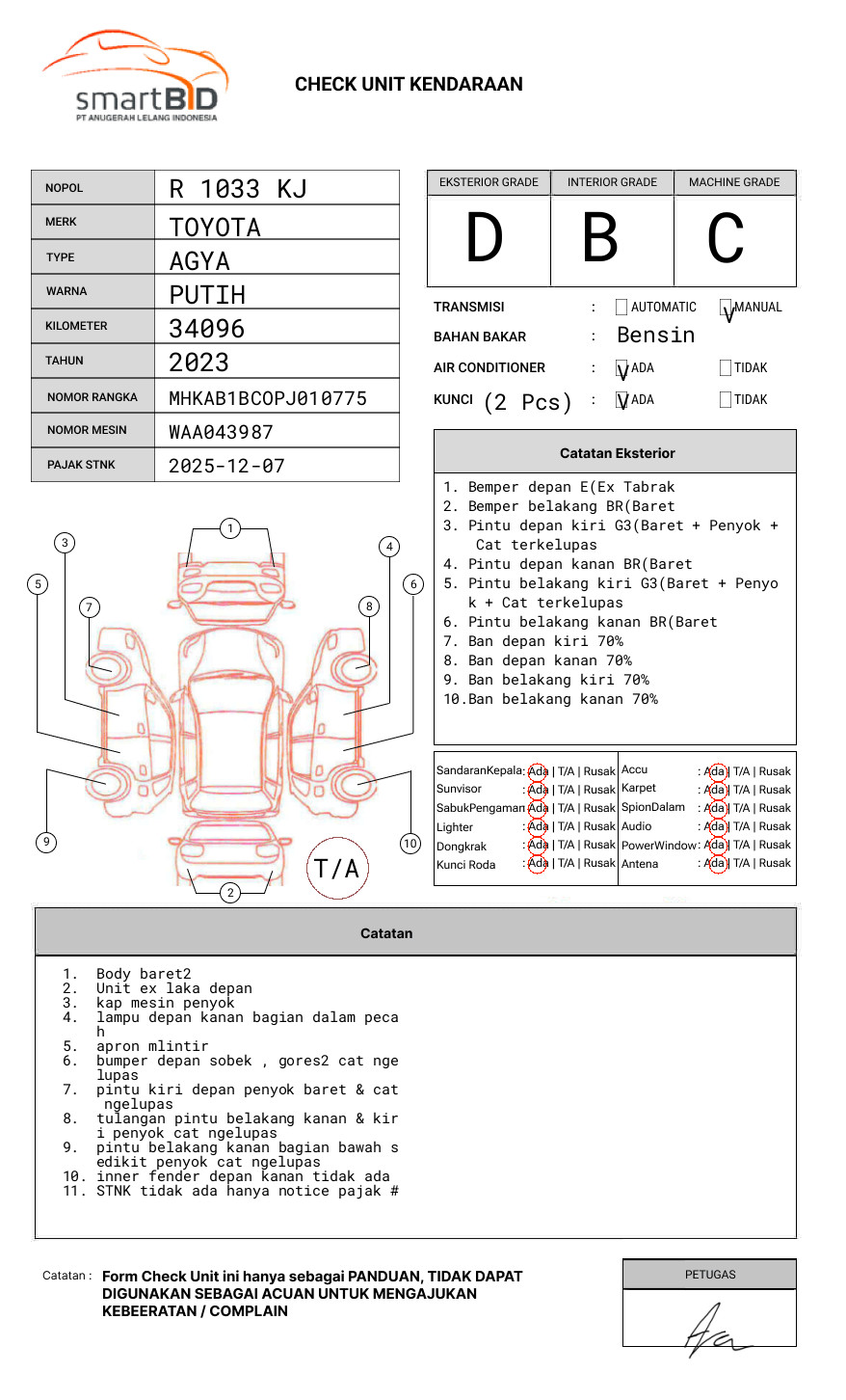 TOYOTA AGYA 1.2 G