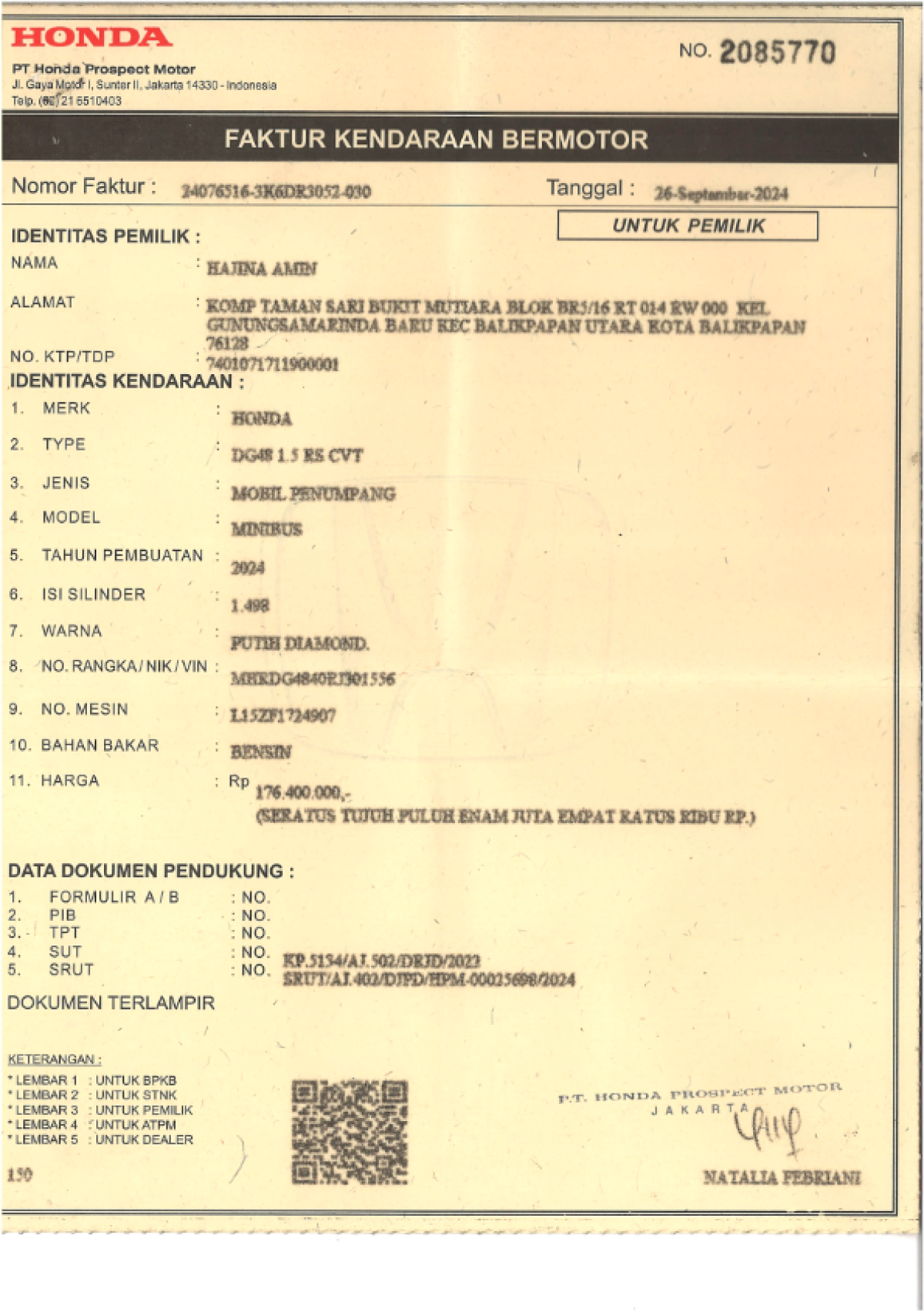 HONDA DG48 1.5 RS CVT