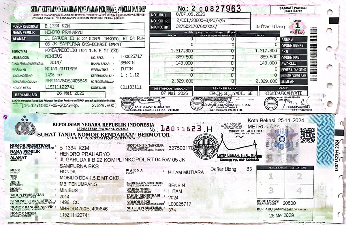 HONDA MOBILIO DD4 1.5 E M CVT CKD