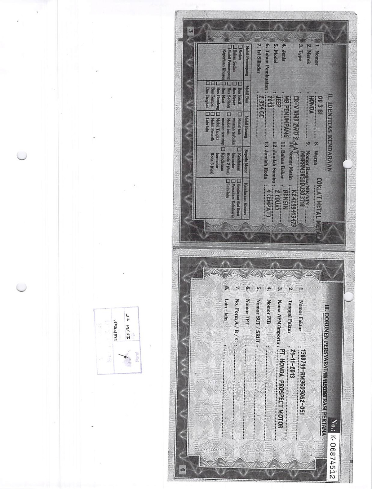 HONDA  CR-V  RM3 2WD 2.4