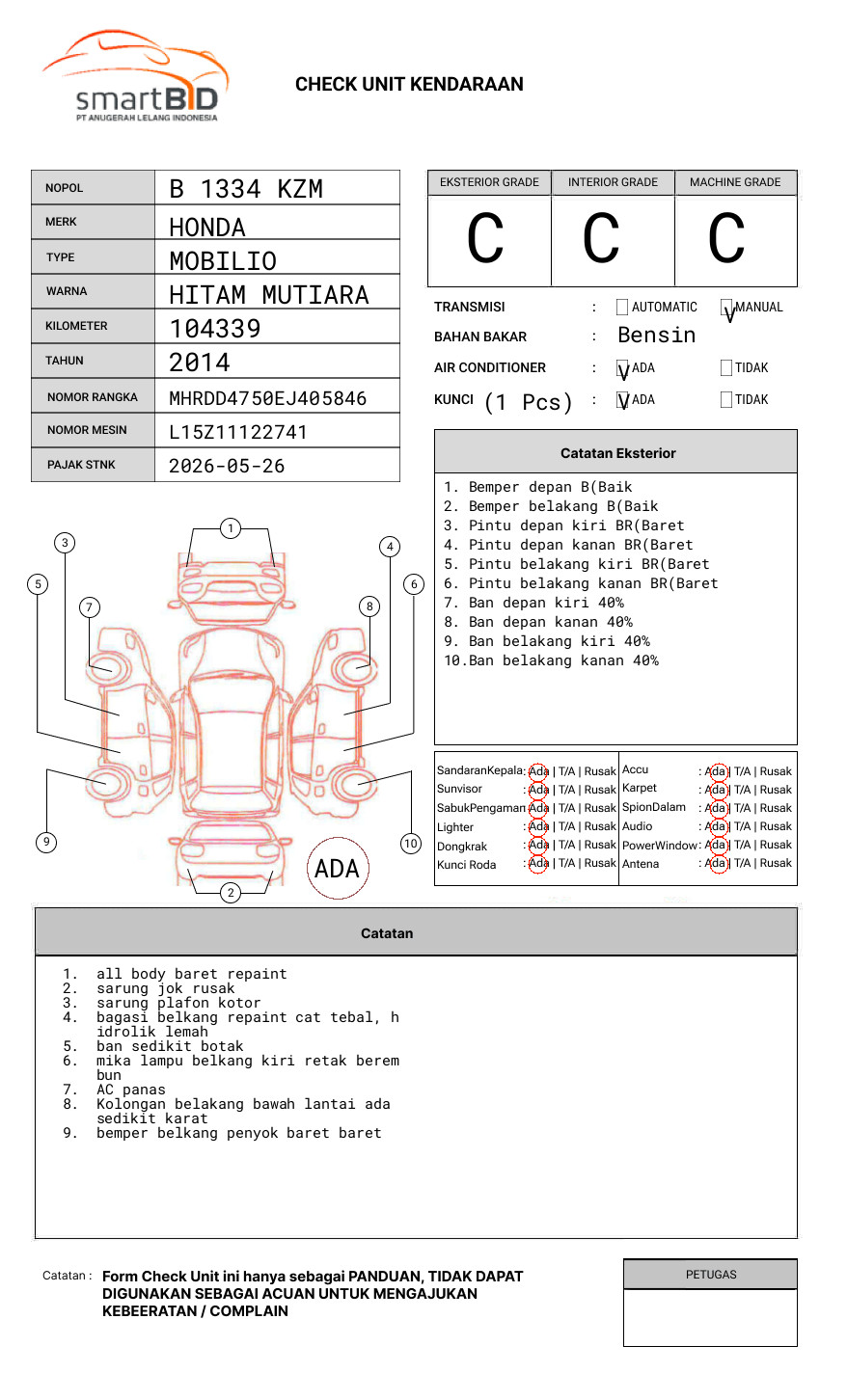 HONDA MOBILIO DD4 1.5 E M CVT CKD
