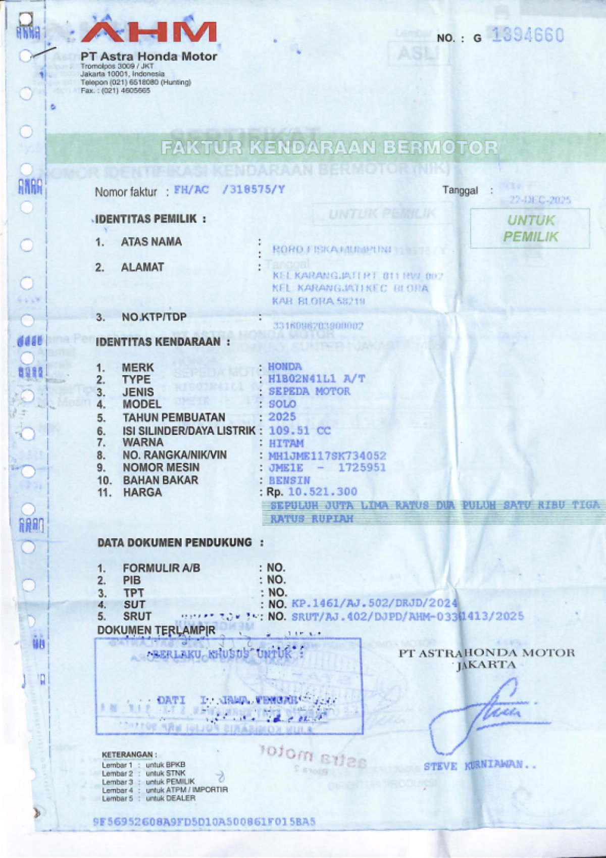 HONDA BEAT CBS FI CW