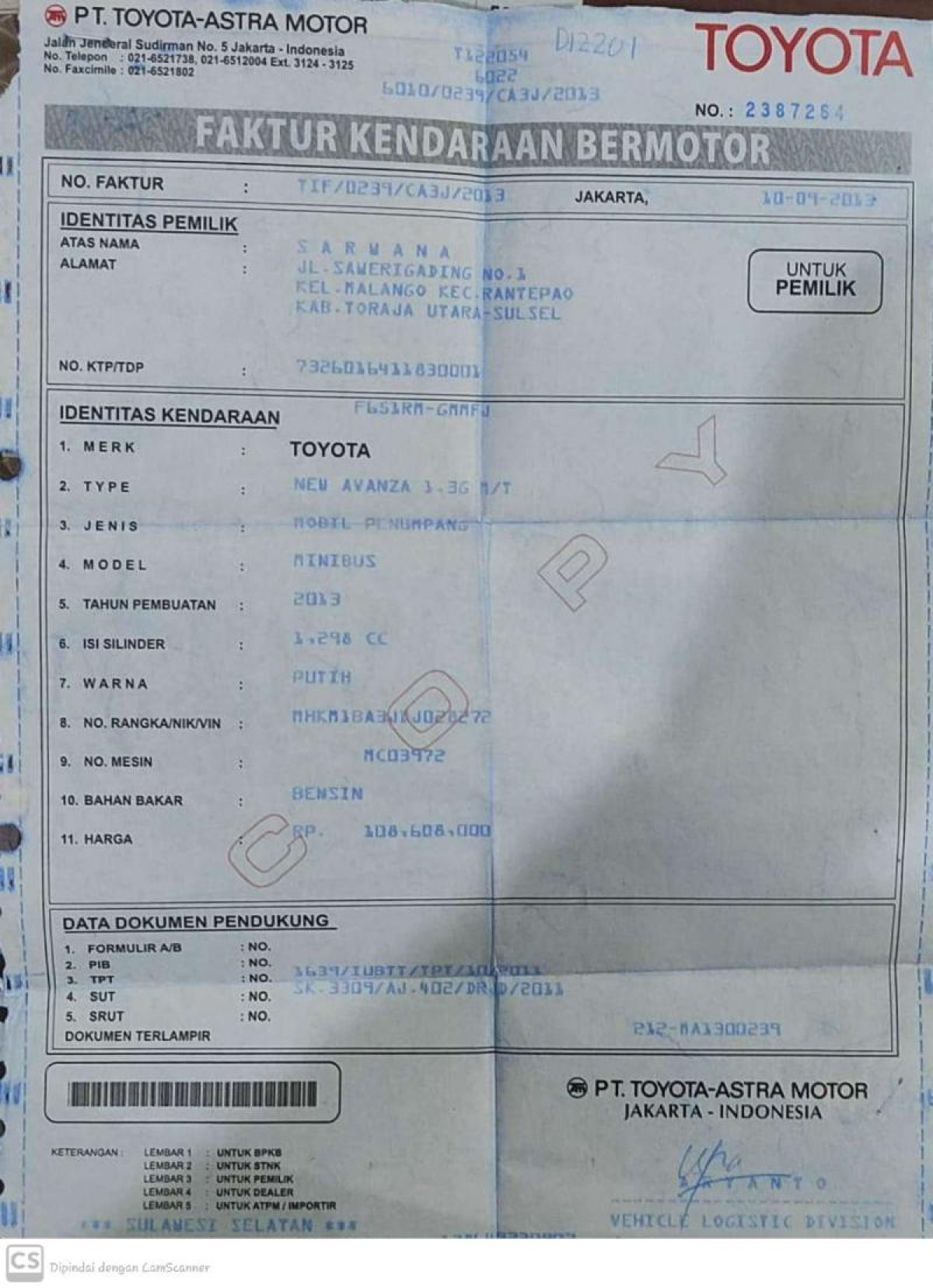 TOYOTA AVANZA