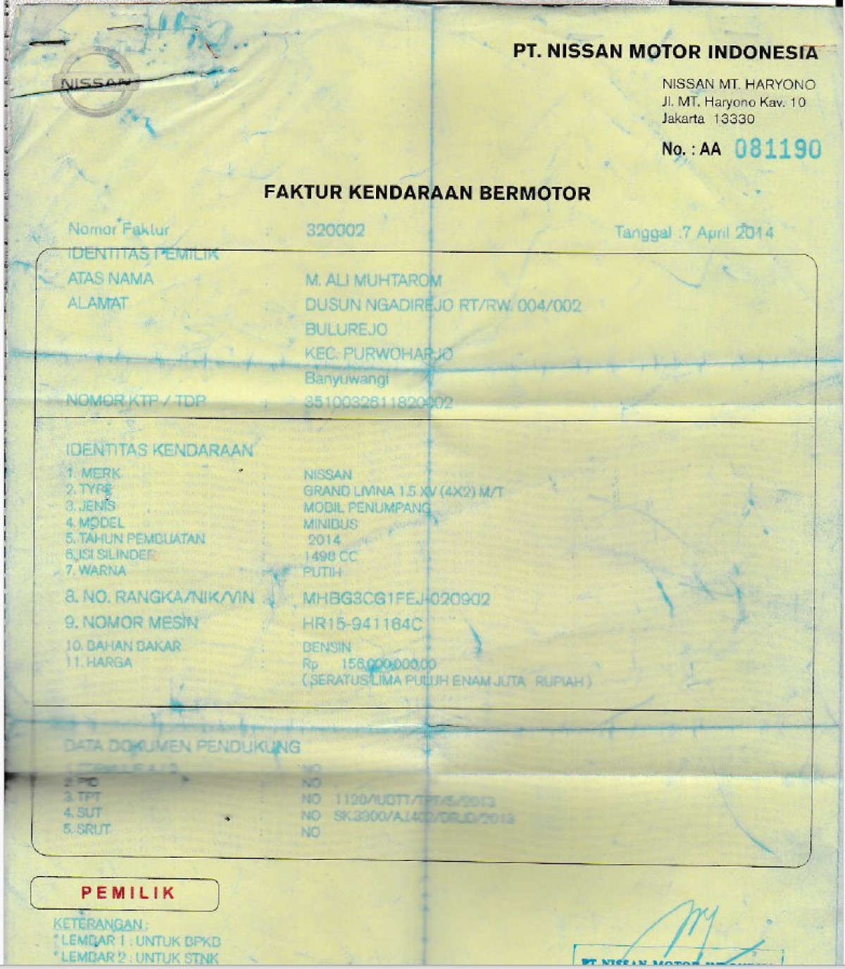 NISSAN GRAND LIVINA XV 1.5