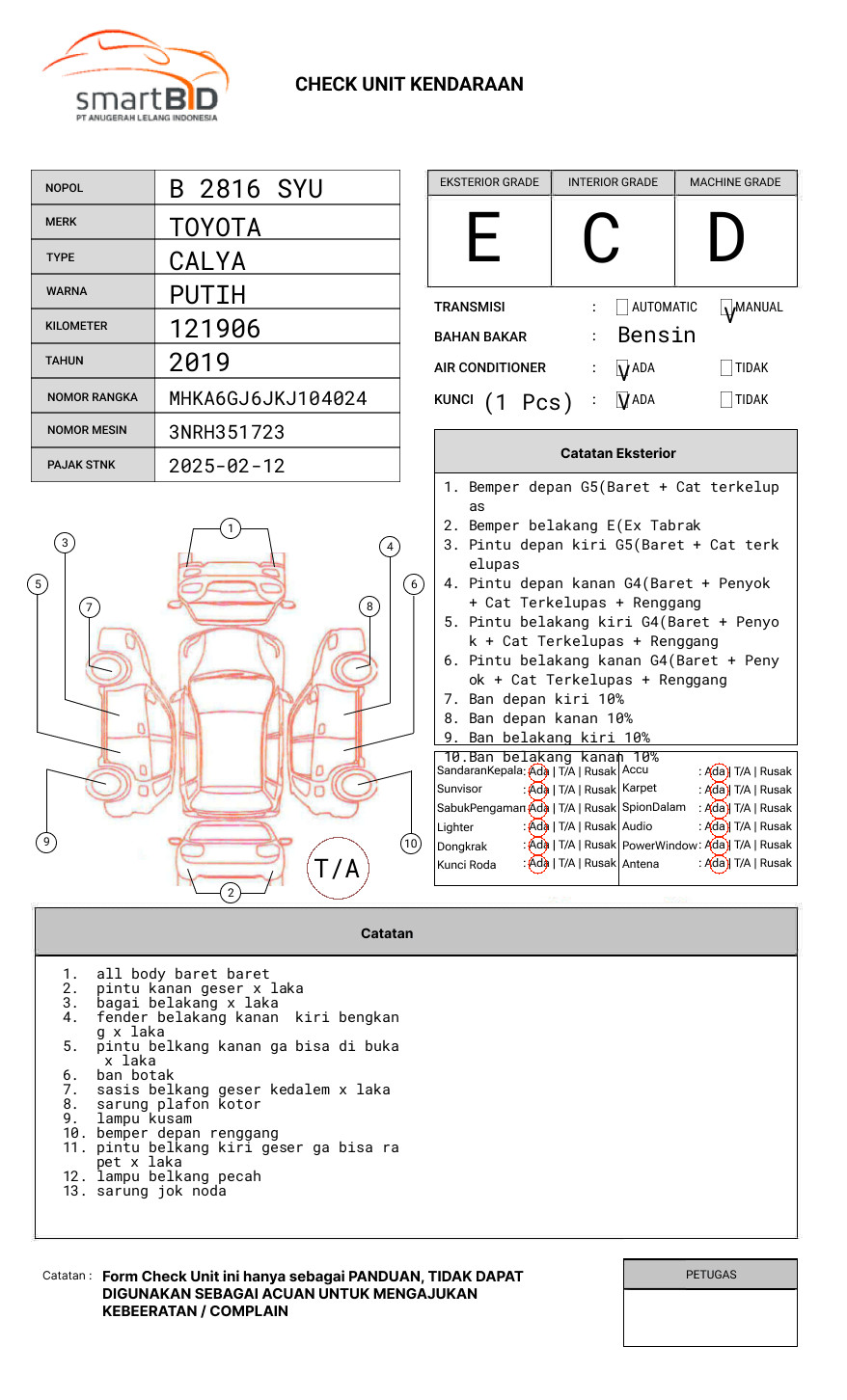 TOYOTA  CALYA  1.2 G M/T