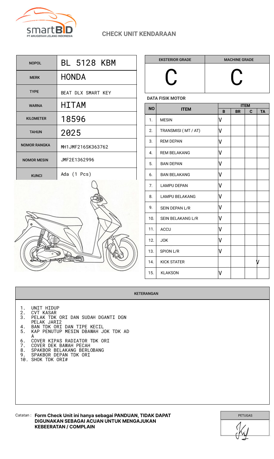 HONDA BEAT DLX SMART KEY