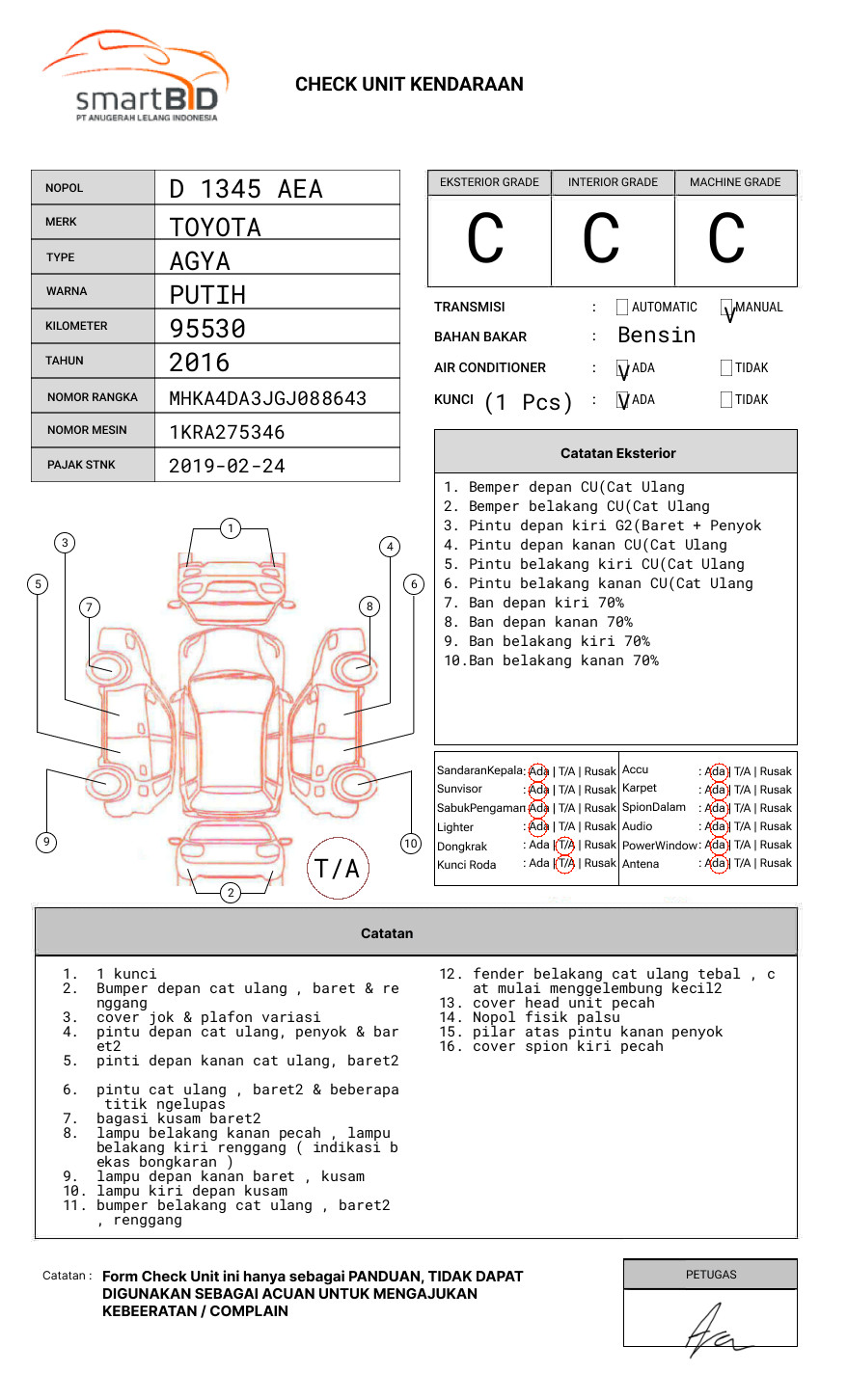 TOYOTA AGYA 1.0 G