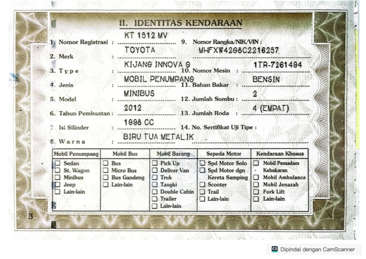 TOYOTA  INNOVA  G