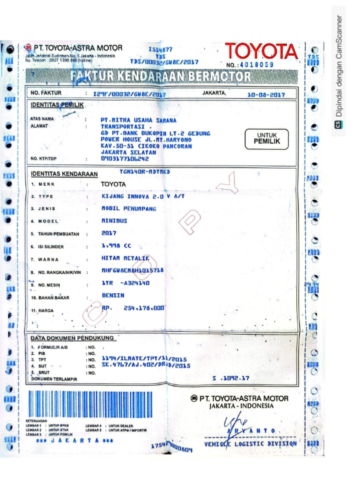 TOYOTA INNOVA 2.0 V