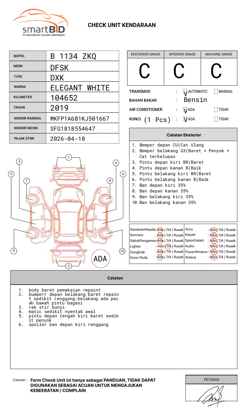 DFSK DXK6470AS3F 1.8 LUX (4x2) A/T